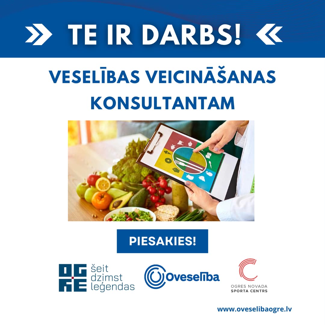 Ogres novada sporta centrs aicina darbā veselības veicināšanas konsultantu