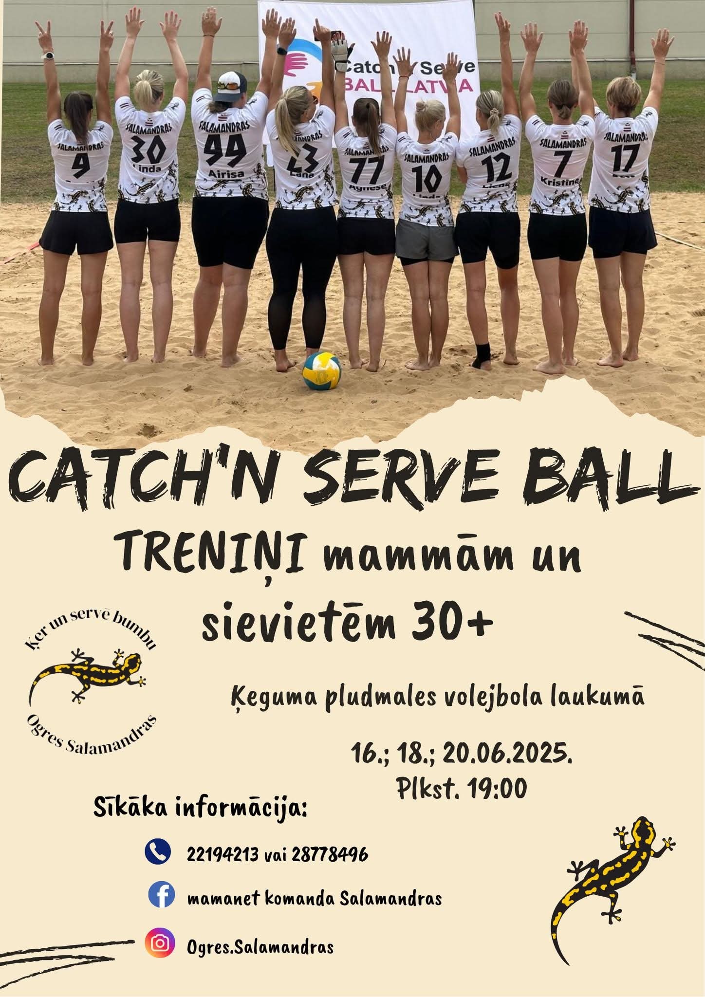 CATCH'N SERVE BALL – Treniņi mammām un sievietēm 30+ 