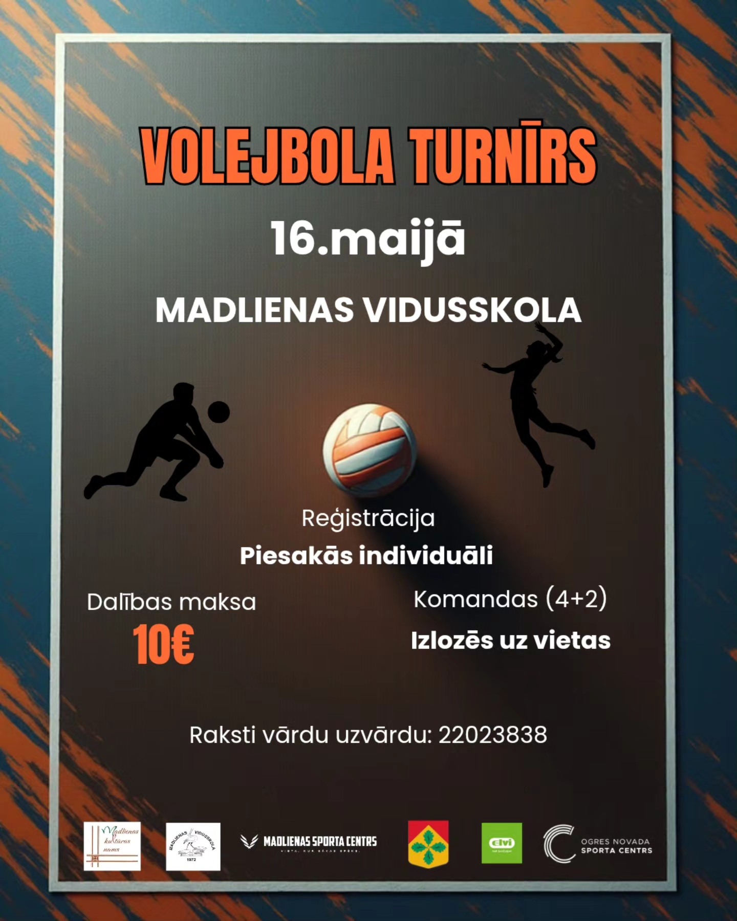 16.maijā volejbola turnīrs Madlienā