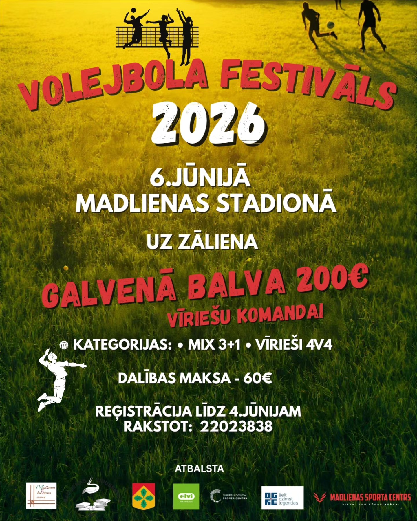 Volejbola festivāls Madlienā 2026