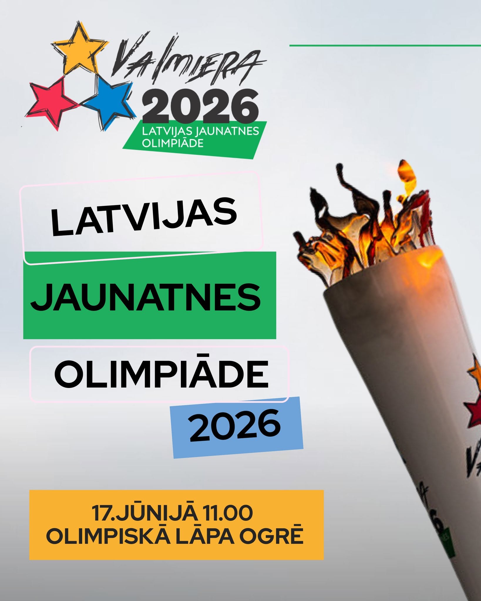 Olimpiskā lāpa Ogrē - 17.jūnijā plkst. 11.00