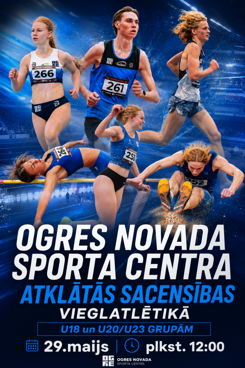Ogres novada sporta centra atklātās sacensības U18 grupai un jaunākiem, U20/U23 apvienotajai grupai