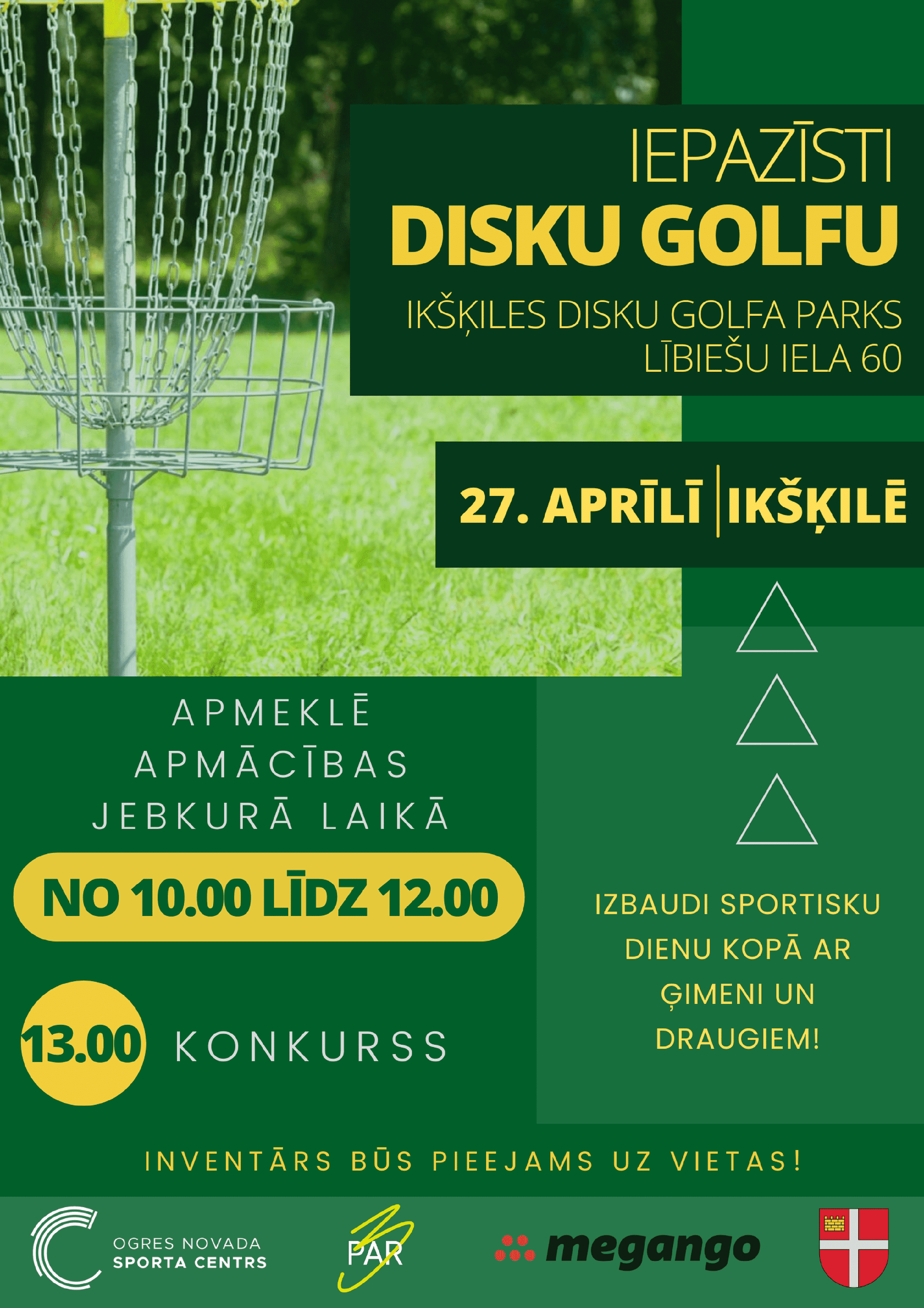 27.aprīlī iepazīsti disku golfu Ikšķilē