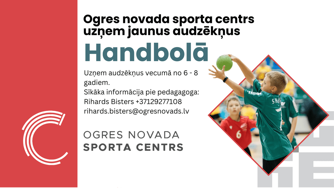 Ogres novada sporta centrs aicina pievienoties handbola nodarbībām!