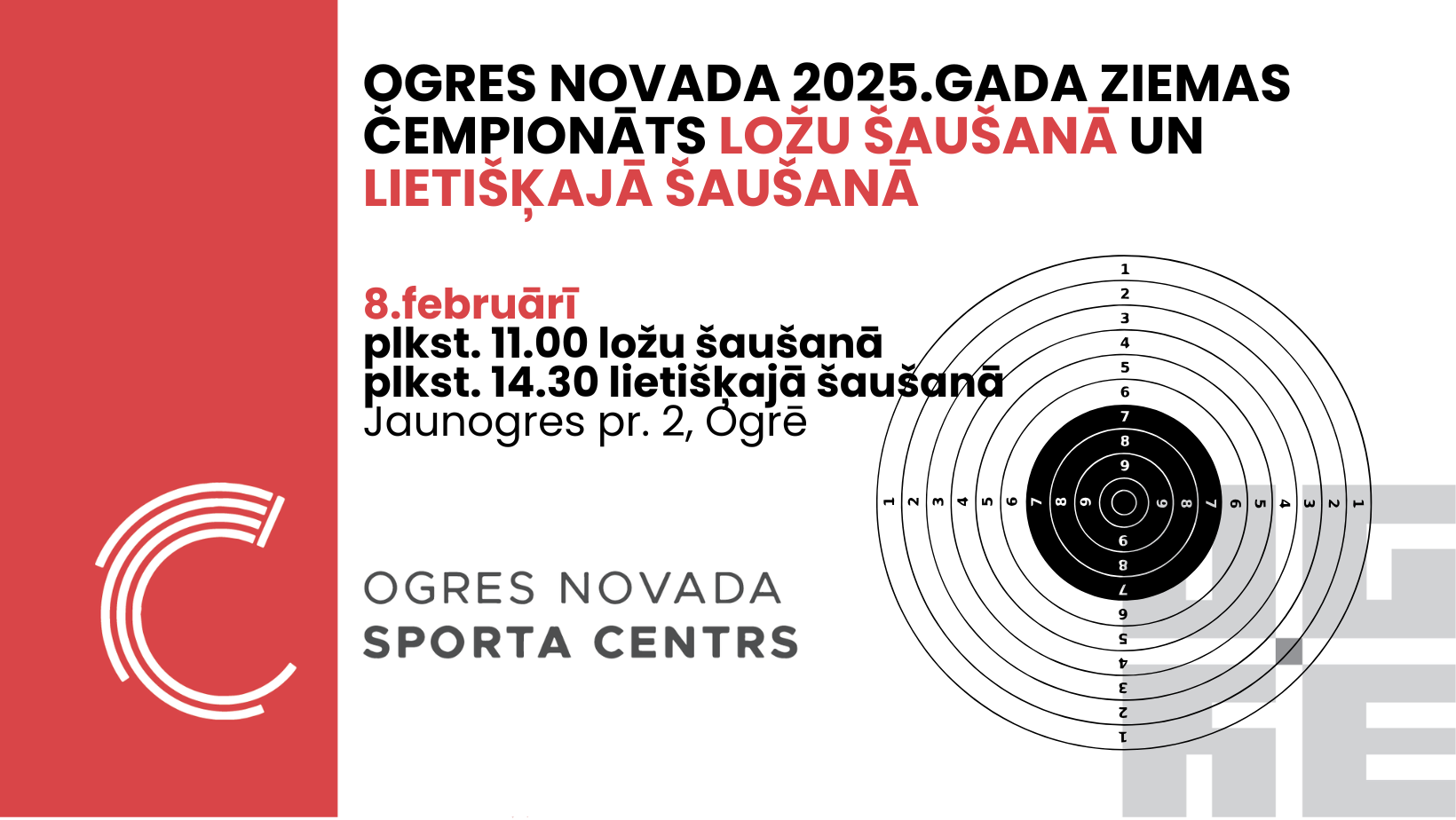 Ogres novada 2025.gada ziemas čempionāts ložu šaušanā un lietišķajā šaušanā 