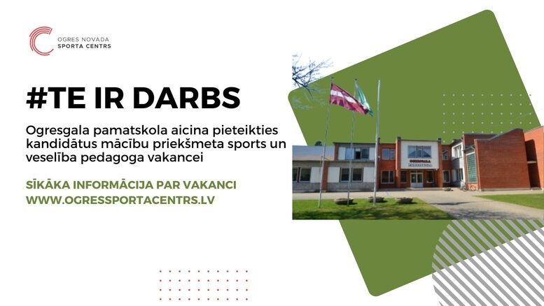 Ogresgala pamatskola aicina pieteikties kandidātus mācību priekšmeta  sports un veselība pedagoga vakancei