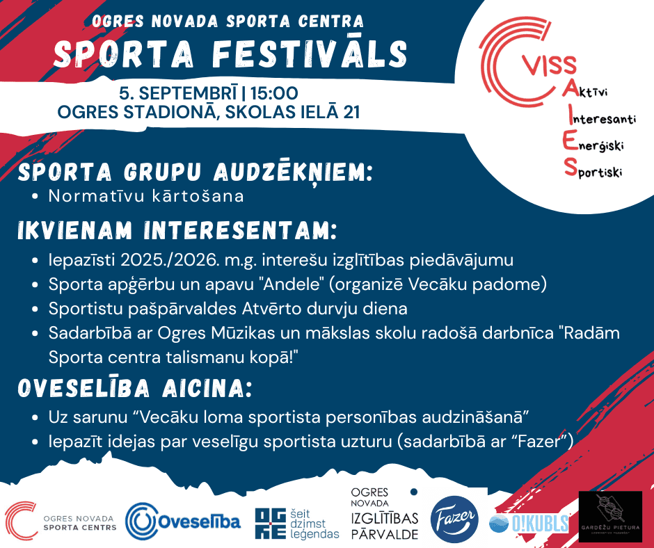 5.septembrī Ogres novada sporta centra SPORTA FESTIVĀLS "Viss Saies"