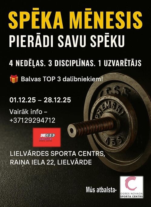 Spēka trīscīņa. Izaicinājums mēneša garumā