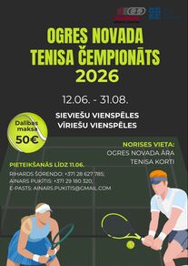 Ogres novada tenisa čempionāts 2026
