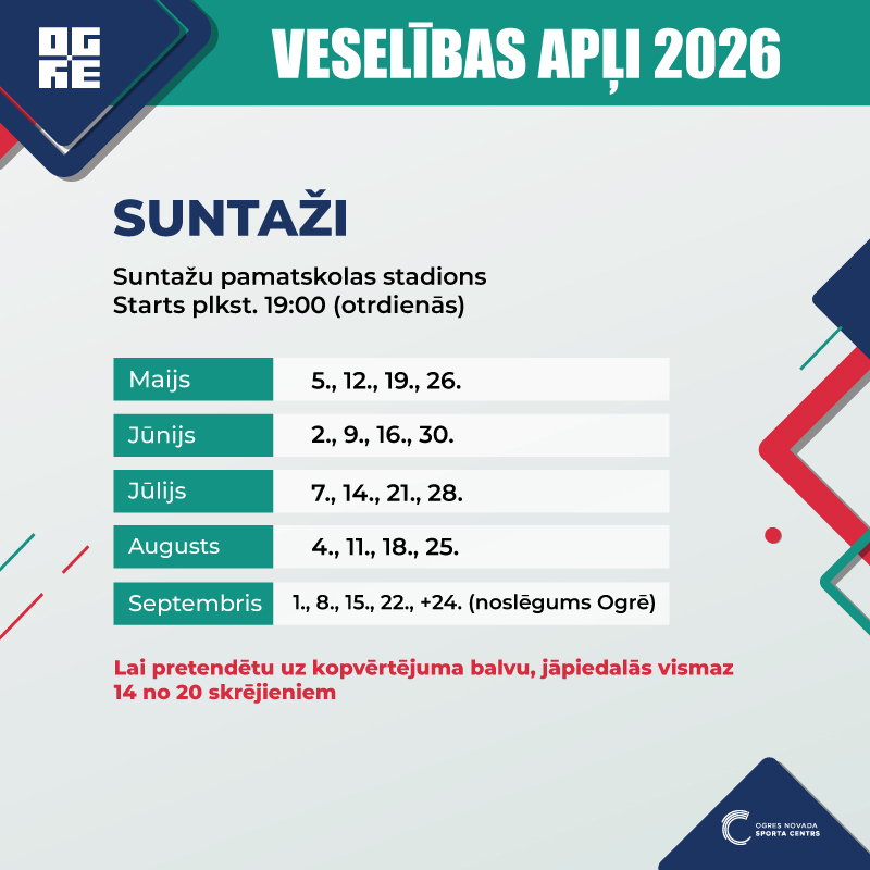 Veselības apļi Suntažos 2026 - 20.kārta