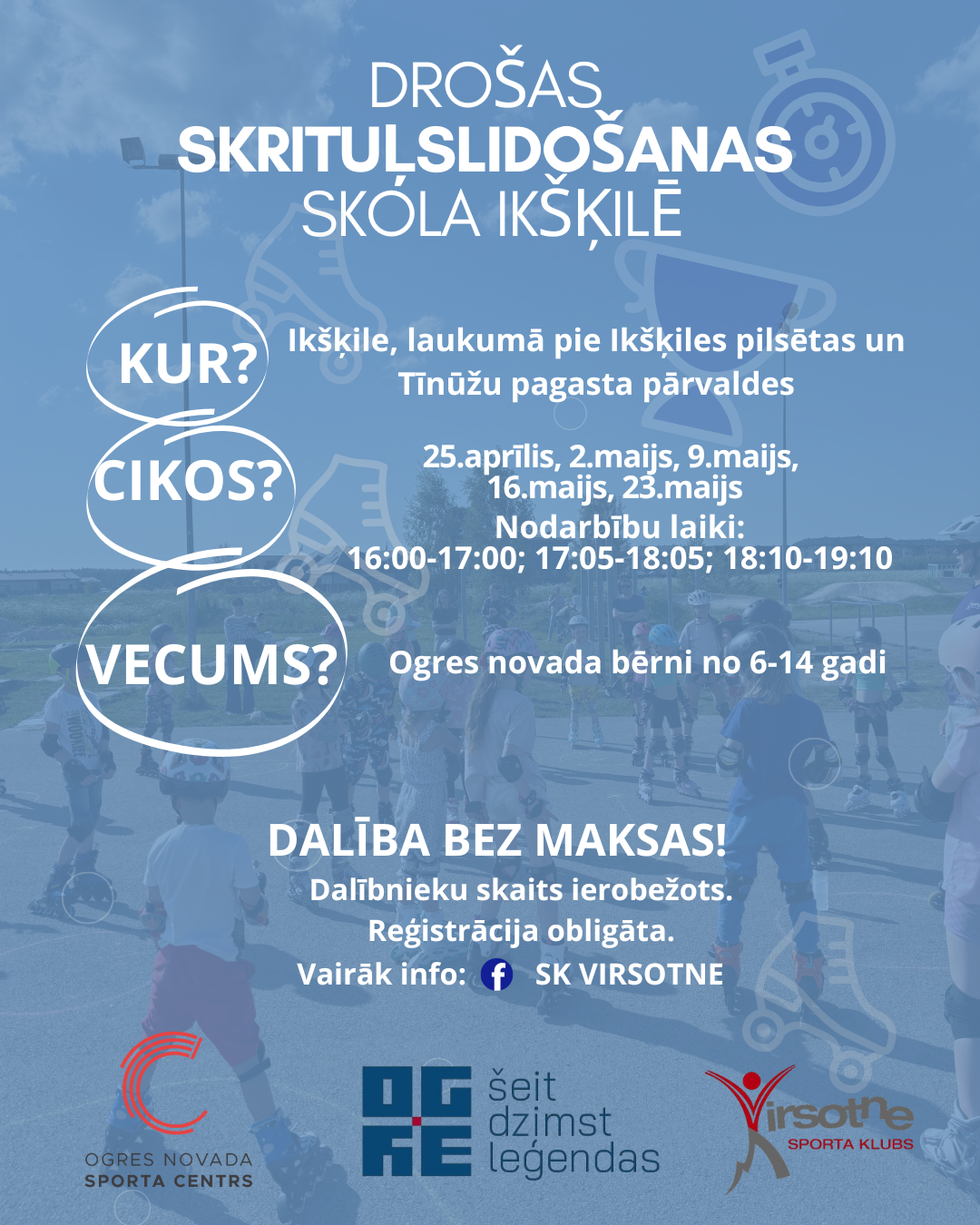 Pievienojies skrituļslidošanas skolai Ikšķilē 